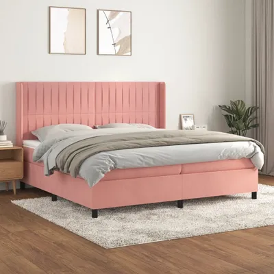 Produktbild von Boxspringbett mit Matratze Rosa 200x200 cm Samt