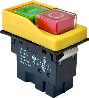 Produktbild von Trade-Shop Ein/Aus-Schalter Geräteschalter Druckschalter YH01-A 8A 250V IP55 4pin Socket für Werkzeugmaschinen, Bohrmaschinen, Bohrer, Sägen