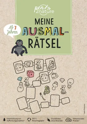 Produktbild von Meine Ausmal-Rätsel. Nachhaltiger Rätsel- und Malspaß für Kinder ab 7 Jahren