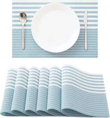 Immagine prodotto di Uniqoos® Set di 6 tovagliette in PVC, lavabili, dimensioni 30 x 45 cm, antiscivolo e resistenti al calore fino a 80°C, anti-macchia – ideali per la casa e per i ristoranti