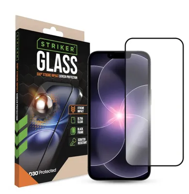 Imagen del producto de Protector de pantalla de vidrio Striker D3O Xtreme Impact, con marco , compatible con Apple iPhone 13/13 Pro/14/16e/17e