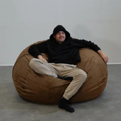 Produktbild von XXL-Sitzsack aus Mikrowildleder, Bezug maschinenwaschbar 140 cm, Braun