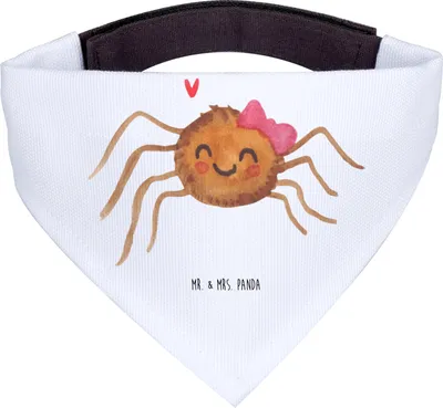 Produktbild von Mr. & Mrs. Panda Bandana Spinne Agathe Freude - Weiß - Geschenk, Halstuch Für Hunde, Viral, Dreieckstuch, Trend, Hund, Viraler Hit, Hals Tuch, Beliebte, Hunde-Bandana