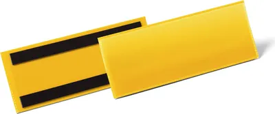 Produktbild von DURABLE Etikettentaschen magnetisch 1/2 A5 quer 50 St., gelb