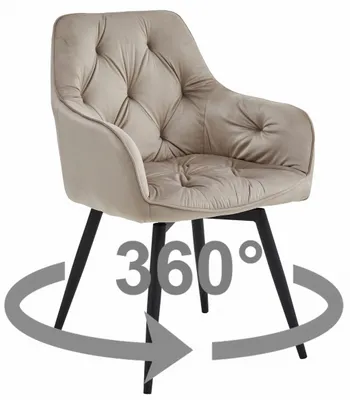 Produktbild von JORK360 Stuhl – dunkelbeiger Samt / schwarze Beine x 1