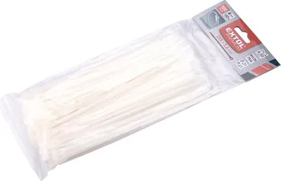 Zdjęcie produktu dla Opaski kablowe EXTRA, białe, 205x3,6mm, 100szt, nylon PA66