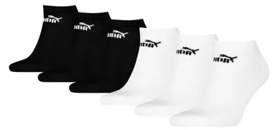 Imagen del producto de Calcetines Puma ELEMENTS, paquete de 6 unidades, color blanco/negro. Talla: 35-38