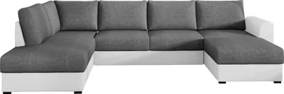 Produktbild von MIRJAN24 Ecksofa Wilma, Eckcouch vom Hersteller, U-Form Schlafsofa, Stilvoll Polsterecke, Wohnzimmer Sofagarnitur (Farbe: Soft 017 + Lux 06, Seite: Links)