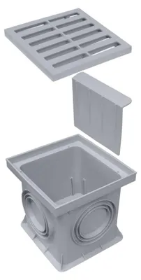 Produktbild von Marley Einlaufschacht 200x200mm mit Geruchsverschluss + Einlaufrost Hofablauf Bodenablauf