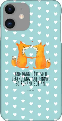 Produktbild von Mr. & Mrs. Panda Iphone 11 Handyhülle Füchse Liebe - Türkis Pastell - Geschenk, Fuchs, Cover, Smartphone Hülle, Ehe, Partner, Handy Schutzhülle