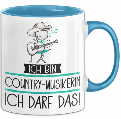Produktbild von Geschenk für Country-Musikerin Tasse Lustige Geschenkidee Geburtstag Ich Bin Country-Musikerin Ich Darf Das (Blau)