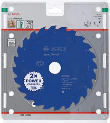 Image de Lame de scie circulaire pour scies sans fil Expert for Wood, 216 x 1,7/1,2 x 30, 24 dents