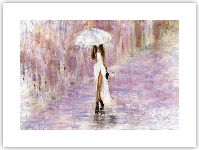 Produktbild von Poster - Poster ohne Rahmen - Frau Regenschirm - 40x30 cm - Wand Bild - Wanddeko - Wandbilder - Kunstposter - Wandposter - Bilder - Kunstdruck - Wanddekoration - Wandbild - P2XAA40x30-3822