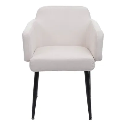 Immagine prodotto di Set sala da pranzo HWC-L13, set di 4 sedie+banco Set sala da pranzo Set sala da pranzo, tessuto/tessuto ~ bianco panna