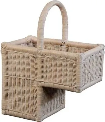 Produktbild von KRINES HOME Treppenkorb mit Tragegriff (Vintage Weiss)