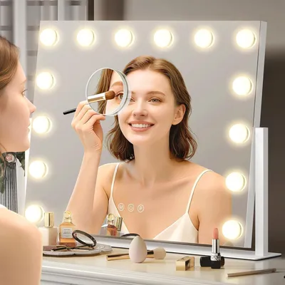Image de Miroir de maquillage Hollywood avec éclairage et 14 lampes LED