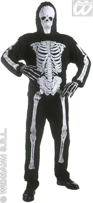 Produktbild von Halloween Skelett Kinderkostüm mit Maske | Schwarz Weiß Größe: 116