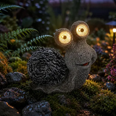 Produktbild von LUMILED Solar Schneck LED Gartenfigur Dekorative Solarleuchte für außen IP44 Spritzwasserdicht 3000K Warmweiß Solarfigur für Außen Garten Deko Solarlampe mit LED Licht Gartendeko 1 Stück