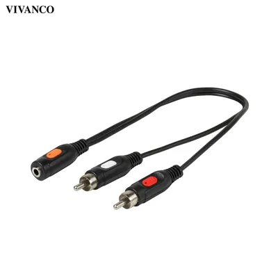 Produktbild von ViVanco™46/05 01, 2x RCA, Männlich, 3,5 mm, Weiblich, 0,2 m, Schwarz
