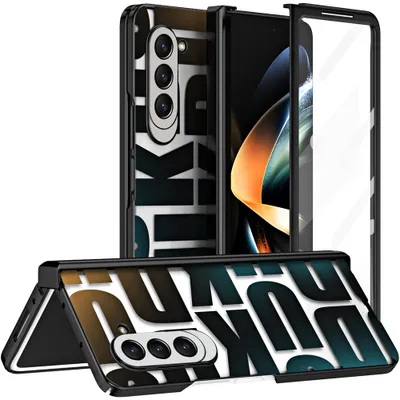 Obrázek produktu pro Pouzdro pro Samsung Galaxy Z Fold 5, galvanizované průhledné pouzdro s ochranou displeje a pantu černé