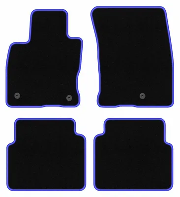 Produktbild von Fußmatten Automatten Velours Schwarz/Blau für Ford Kuga MK3 2019- Set 4-tlg