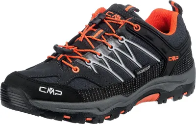 Productafbeelding van CMP Kids Rigel Lage Wandelschoen, waterdicht, geschikt voor trekking en wandelen, kleur: antraciet/oranje