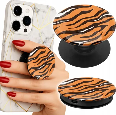 Image de Popsocket Porte-téléphone pour doigt/ Rayures de tigre Motifs à la mode