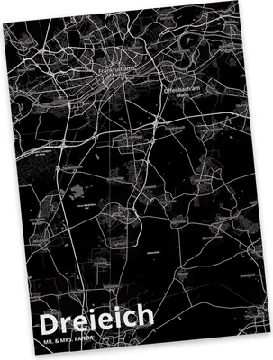 Produktbild von Mr. & Mrs. Panda Postkarte Dreieich - Geschenk, Grußkarte, Stadt Dorf Karte Landkarte Map Stadtplan, Postkarten, Ansichtskarte, bildkarte, Fotokarte