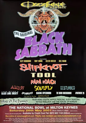 Obrázok produktu pre OzzFest 2001 – Black Sabbath – Slipknot – Plagát – 62x88 cm