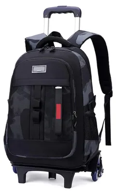 Image de Sac d'école avec roulettes - Sac à dos trolley - Trolley amovible - 46x32x24 cm