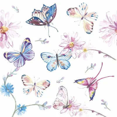Produktbild von 20 Servietten Butterflies 33x33cm
