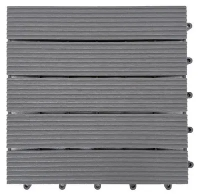 Produktbild von Outgarden Hellgrau 30 x 30 cm Terrassenfliese, WPC Kunststofffliese Klickfliese, Stecksystem Leichte Montage, Innen Aussen, 15 mm Starke Fliesen