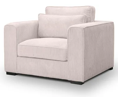 Produktbild von Sessel "Canedo" in grau-beige Cord Loungesessel 120 cm
