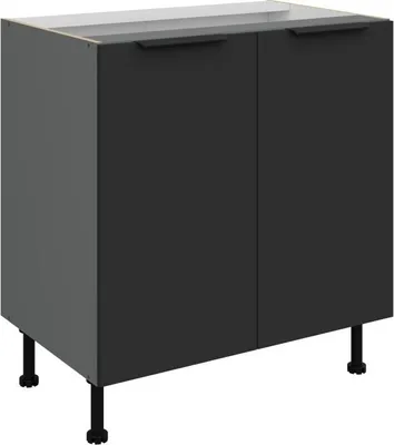 Obrázek produktu pro Dolní dvoudveřová skříňka LUNARA - šířka 80 cm, černá / antracit