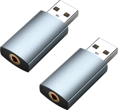 Produktbild von USB auf 3,5mm Aux Stereo Adapter 2stk– USB auf 3,5mm Aux Audio Konverter Adapter