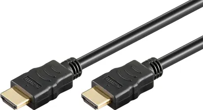 Produktbild von goobay Kabel HDMI High Speed z Ethernetem pozłacany czarny 1,5 m (luzem)