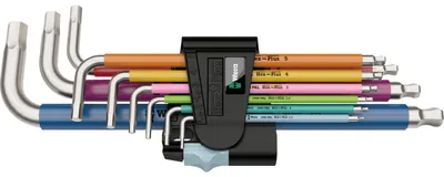 Immagine prodotto di Wera 3950/9 Hex-Plus - Set di chiavi a Esagono - 9 pezzi - con supporto