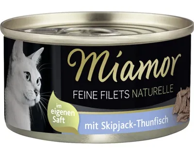 Produktbild von Miamor Feine Filets naturelle Skipjack-Thunfisch, Adult, jede Rasse, Thunfisch, 80 g