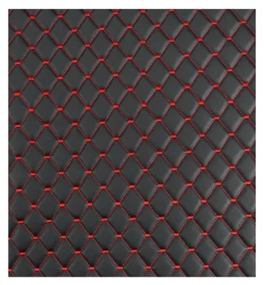 Image de Tapis de sol en similicuir noir avec surpiqûres rouges pour DAF XF 106, pour boîte de vitesses automatique, matelassés, qualité luxe