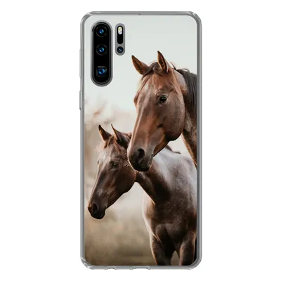 Produktbild von MuchoWow® Handyhülle Schutzhülle Hülle für Huawei P30 Pro Pferde - Natur - Braun Silikon Softcase Handy Hülle - Schutzdeckel