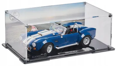 Immagine prodotto di Vetrina nera per LEGO® 10357 ICONS – Shelby Cobra 427 S/C, con retro stampato