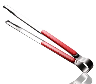 Edelstahl-Küchenzange, BBQ-Zange, 25,5 cm, rot