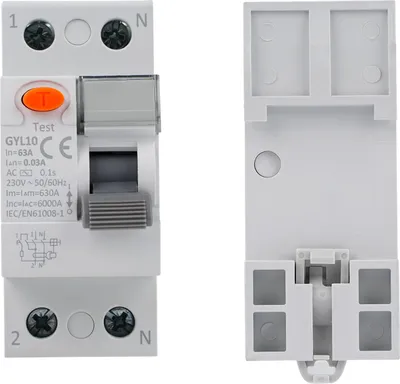 Produktbild von FI-Schutzschalter, Fehlerstromschutzschalter, RCCB 63A, Schutzschalter 230V, Fehlerstromschalter 2-polig