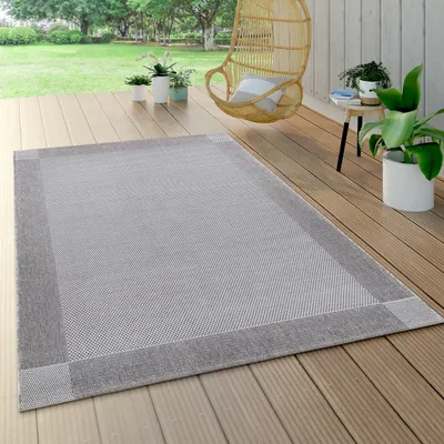 Produktbild von Outdoor Teppich Balkon Terrasse Küchenteppich Sisal Optik Bordüre Creme Grösse 120x170 cm