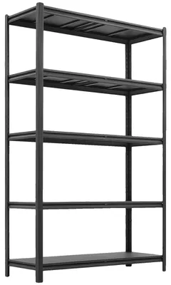 Image de Étagère de garage VEVOR, 1361 kg, étagère enfichable, étagère de stockage réglable en métal, 5 niveaux, 457,2 x 1219,2 x 1981,2 mm, cuisine, atelier, cave, entrepôt, noir