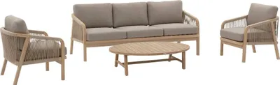 Produktbild von Gartenmöbel "papua" 5-sitzer aus polyester und akazie - Hespéride