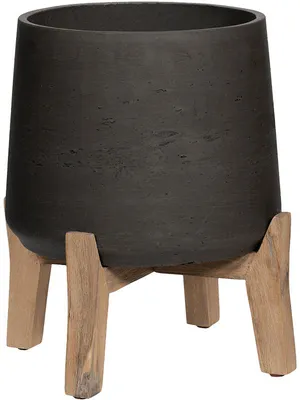 Produktbild von Pottery Pots Blumentopf Patt Feet Low Black Washed-Grey-Black D 50,5 cm H 57,5 cm