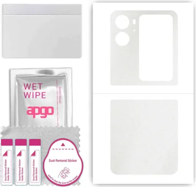 Produktbild von apgo Rückseite Schutzfolie, Skin, kompatibel mit Oppo Find N2 Flip, Hinten Displayschutzfolie aus Vinylfolie, kratzfest, einfache Montage - Matt Transparent