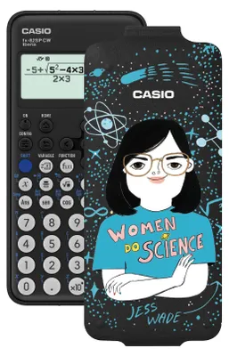 Immagine prodotto di Calcolatrice scientifica Casio FX-82SP CW, con illustrazioni di Jess Wade
