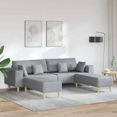 Obrázok produktu pre vidaXL Sedacia súprava, 3 kusy, svetlosivá, látka
